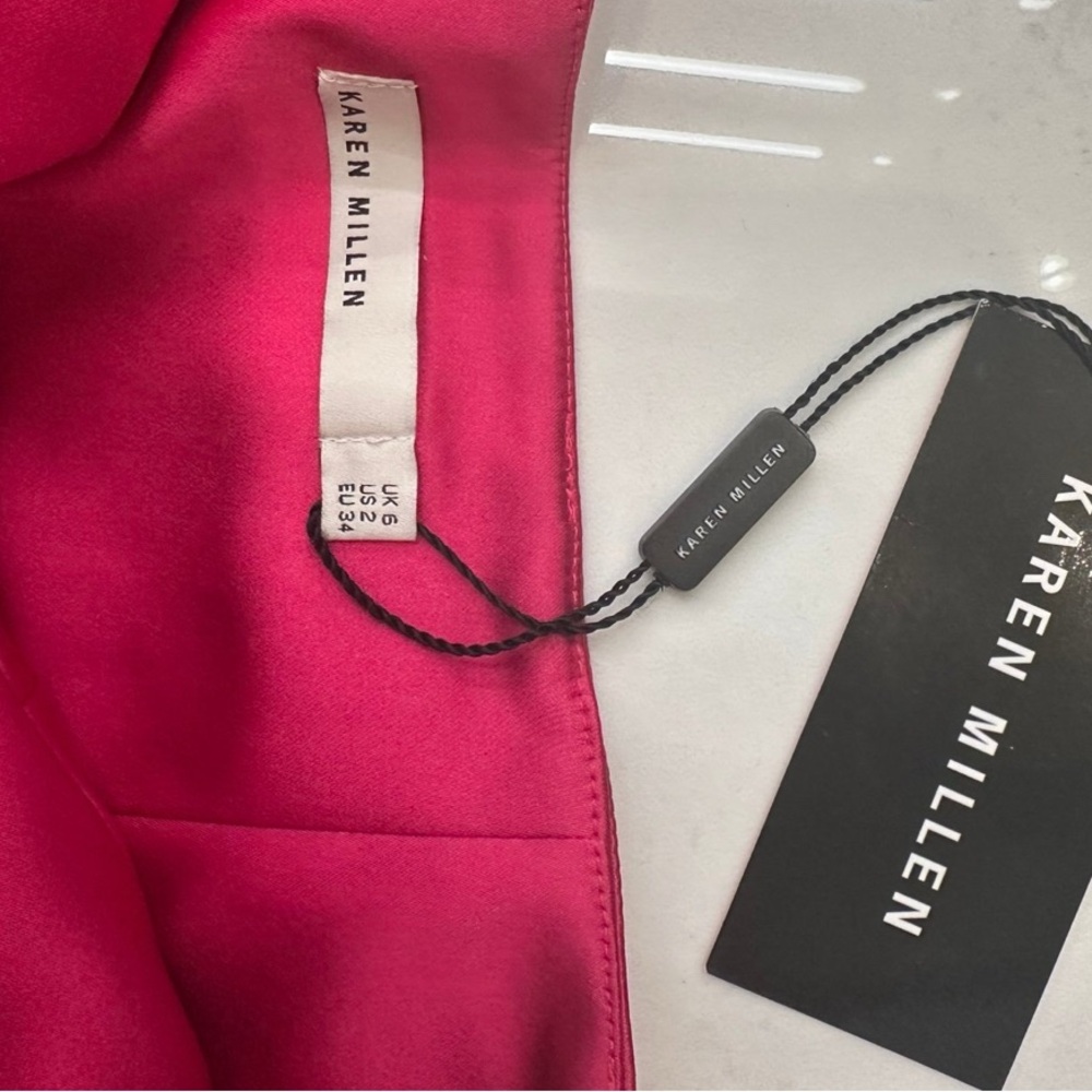 Karen Millen Elegant Pink and Green Colorblock Dress - Picture 4 of 4
